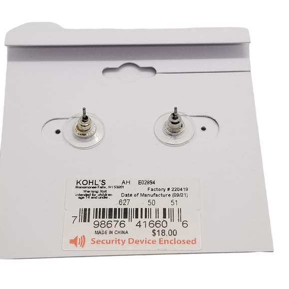 SONOMA NWT SILVERTONED & CRYSTAL HAMSA EARRINGS - Picture 3 of 5